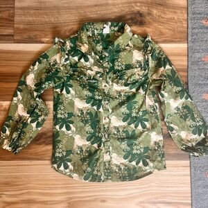 Kate Quinn Green and Cream Floral Shirt